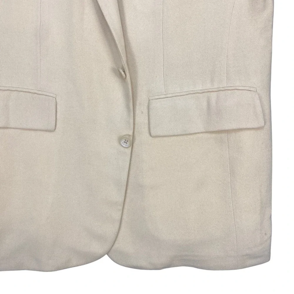 VTG Polo Ralph Lauren Sport Coat 39R Hopsack Cream Cashmere Blend USA NEW